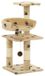 Arbre à chat - Poteau griffoir 65 cm - 5 niveaux - Bâtons en sisal - Motif empreintes de pattes - Petite structure d'escalade - Beige