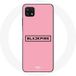 Maniacase Samsung Galaxy A22 5G Hoesje Blackpink K-pop Groep Logo Roze Achtergrond