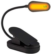 Ortho® Amber Book Reading Light - Clip-On, Rechargeable, No Blue Light - Warm White LED