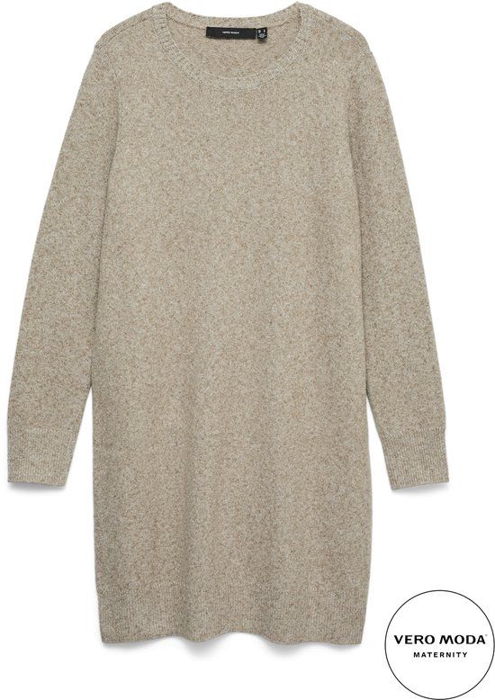 VERO MODA MATERNITY - VMMDOFFY LS O-NECK DRESS GA NOOS - Dames - Mini jurken - S - Polyester - Sepia Tint