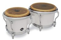 LP Latin Percussion Bongo Fiberglas White Chrome Hardware