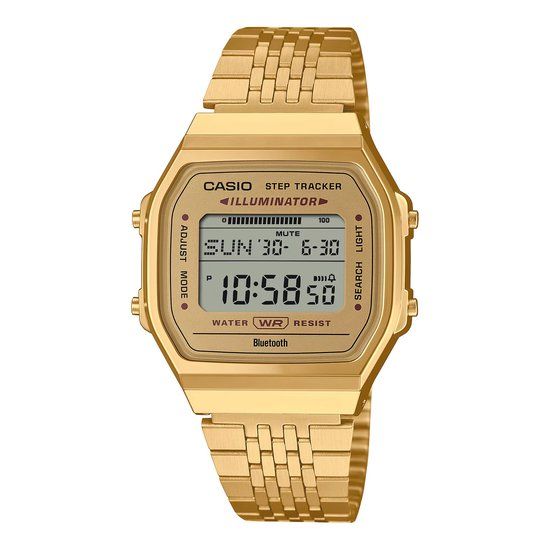 Casio ABL-100WEG-9AEF Vintage Collection Unisex Digital Watch with Gold-Colored Steel Strap