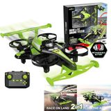 Gear2Play Drive & Fly Drone Racer groen - 2-in-1 Drone die rijdt en vliegt - Incl. Stunt accessoires en oplaadbare batterij