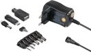 MaxTrack Voedingsadapter 3-12V - Max 7,2W - 9 pluggen - 1,8 meter - Zwart