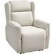 Fauteuil inclinable beige aspect lin réglable avec repose-pieds montage rapide