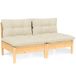vidaXL Banc de jardin 2 places avec coussins crème pin massif