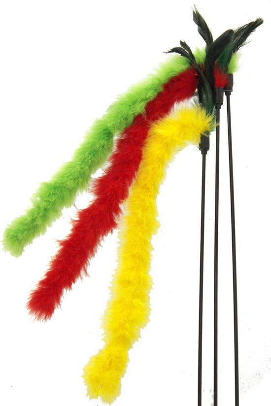 Gebr de boon Bellow Kitty Kattenspeelgoed Hengel Met Veren En Bontstaart