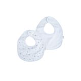 Set van 2 slabbetjes katoenen gaas met spons 22 x 27 cm, wit
