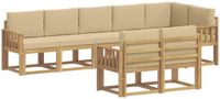 vidaXL - Bank loungeset - 8 zitplekken - Wit en Beige - Polyester