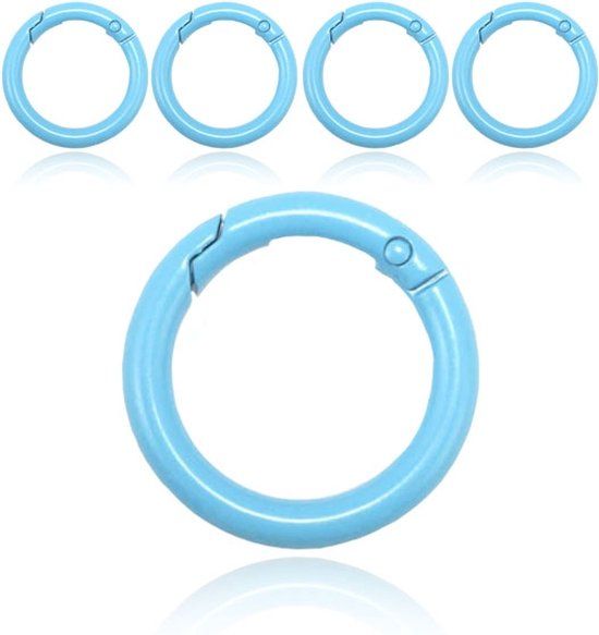 LGT JWLS Lookinggoodtoday Set van 5 Boho Karabijnhaken - Blauw