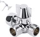 Robinet mélangeur - Chrome - Inverseur - Vanne de commutation à 3 voies - Inverseur de commutateur de vanne de douche - pour raccordement 1/2" au robinet - Robinet d'arrêt - Adaptateur de douche - Convient pour dévier le tuyau de salle de bain - Accessoires de salle de bain