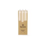SPAAS Bougie de dîner côtelée Ivoire 9 pièces