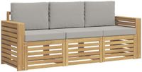 vidaXL - Sofa-Set - 3-delig - Wit en Lichtgrijs - Polyester