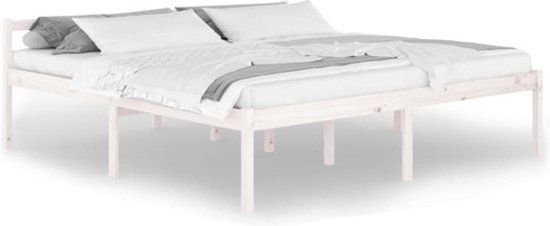 vidaXL Seniorenbed massief grenenhout wit 200x200 cm