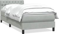 vidaXL Boxspring met matras fluweel lichtgrijs 80x210 cm