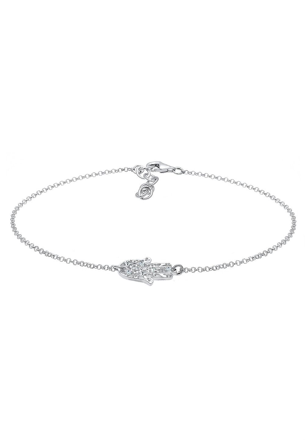 Elli Enkelbanden dames hamsa met kristallen in 925 sterling zilver