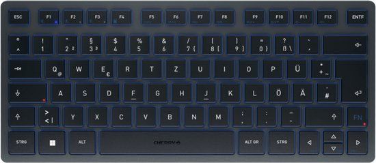 CHERRY KW 7100 MINI BT Toetsenbord Universeel Bluetooth QWERTZ Duits Blauw