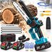 AjieQaQ 1000W 6/8" 2-in-1 Accu Kettingzaag Brushless, Mini Kettingzaag met 2×21V 4,0Ah Accu's, 15 m/s, Automatische Kettingsmering, Gereedschapsloze Kettingsp