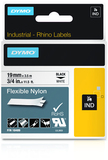 DYMO Rhino Flexibele Nylon Labels | 19 mm x 3,5 m | Zwart op Wit