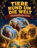 Adventskalender Kinder 5-10 Jahre: 24 Tiere rund um die Welt: Reisegeschichten zum Vorlesen und Ausmalen, mit großer Landkarte | Weihnachtsgeschenk für Mädchen und Jungen