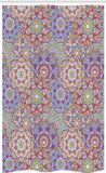 ABAKUHAUS Leaf Smalle Douchegordijn, Kleurrijke Mandala Paisley, Badkamerdecoratieset van stof met haak, 120 x 180 cm, Blauwpaars