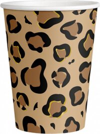 Papieren drinkbekers - Groen - Luipaard - 8 stuks - Merkloos