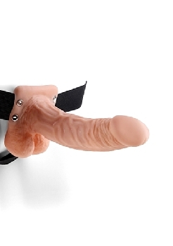 Pipedream Fetish Fantasy - Hollow Strap-On with Balls - 7 Inch - Skin