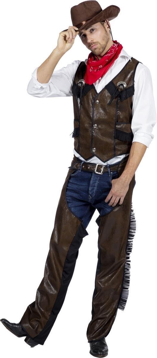 Wilbers Cowboy & Cowgirl Kostuum | Cowboy Chaps Wilde Mustang | Man | Maat 54 | Carnaval kostuum | Verkleedkleding