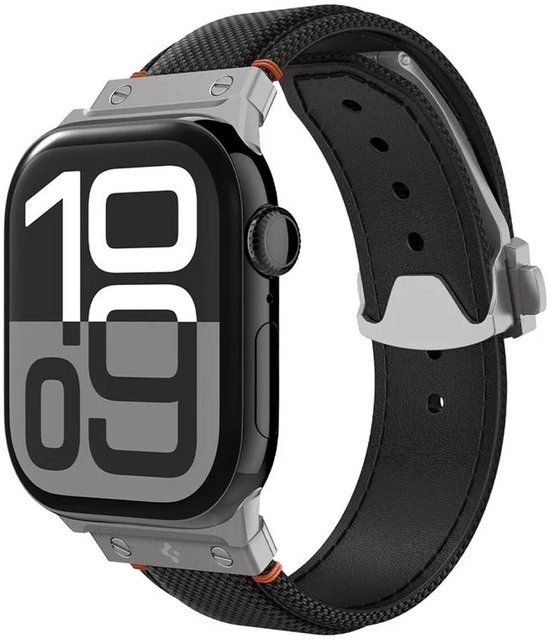 Spigen Classic Fit Bandje Geschikt voor Apple Watch 1/2/3/4/5/6/7/8/9/10/SE/Ultra 49MM / 46MM / 45MM / 44MM / 42MM - Zwart