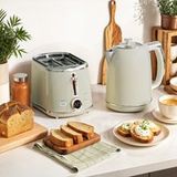 Ensemble bouilloire et grille-pain, bouilloire en acier inoxydable 1,7 L (2 200 W) et grille-pain 2 tranches, gris