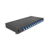 Delock 19″ Optical Fiber Splice Box 12 x LC Duplex OS2 1U complete assembled