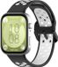 By Qubix - Tweekleurige siliconen band - Zwart met wit - geschikt voor Huawei Watch Fit 5 / 4 / 3