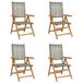 VidaXL Chaise de jardin Assise capitonnée Acacia, Polyrotin Gris