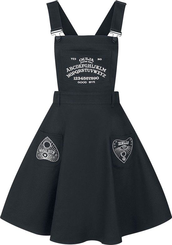 Hell Bunny Samara Pinafore Dames Midi-jurk - zwart - XXL