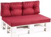 PPF coussins de palette coussins de palette (Set 120x80+120x40, bordeaux)