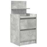 VidaXL Table de chevet avec 2 tiroirs, 38x34x80 cm, couleur béton