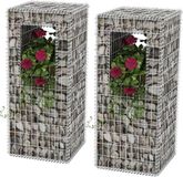vidaXL Gabionenpalen/plantenbakken 2 stuks 50x50x120 cm staal