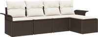 vidaXL Buitensofa 5-zits Poly Rattan Bruin