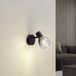 Lindby Wandlamp 1 Licht Glas IJzer H: 12.5 cm E14 Rookgrijs Mat Zwart