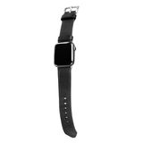 MegaGear Apple Watch Echt lederen armband reservearmband voor dames en heren 42 mm 49 mm 38 mm 41 mm, Apple Watch Series Ultra, Ultra2, 10, 9, 8, 7, 6, 5, 4, 3, SE, zwart