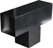 Tuindeco 3-weg T-model paalverbinder 120x120mm zwart staal