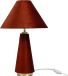 Merkloos Relaxdays Tafellamp fluweel - Ø 30 cm - slaapkamer - abrikoos-goud