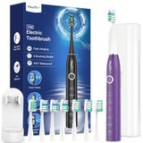 elektrische Oplaadbare sonische elektrische tandenborstel, IPX7 waterdicht, donkerpaars