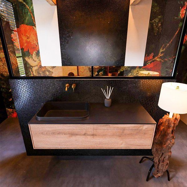 Mondiaz ERIN 120cm badmeubelset Washed oak met 1 lade RIDGE links