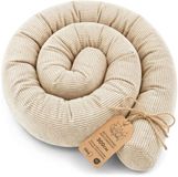 Totsy baby ASE Spolka Akcyjna Zijslaper kussen Lichaamskussen 300 cm Corduroy - Lang kussen bed rol slaapkussen nek rol Decoratie voor kinderkamer Oeko-Tex certificaat Beige C