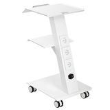 VEVOR Laboratoriumwagen, medische servicewagen met geïntegreerd stopcontact, mobiel dessert van 3-laags metaal, met draaibare wielen, belasting 100 kg, voor laboratorium, kliniek, schoonheidssalon