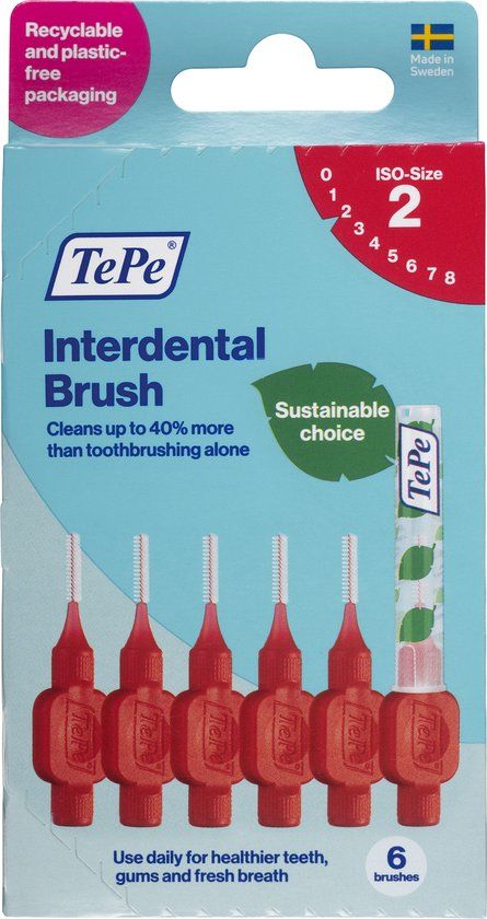 TePe Interdentale Ragers Original Rood 0,5 mm - Maat 2 - 6 stuks