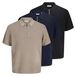 JACK & JONES Jjmax Knit Zip Polo Ss 3Pk Mp Homme S Noir