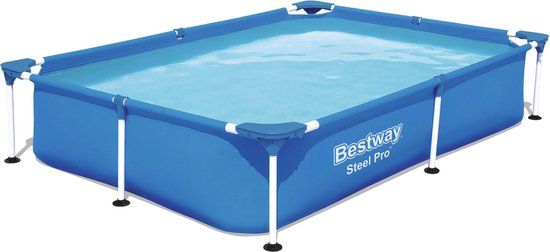 Bestway Zwembad met stalen frame 221x150x43 cm 56401 - Blauw