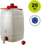 ICS Kunststof drankvat / drinkvat rechthoekig 25l (Gistingsvat) Rood/Wit HDPE